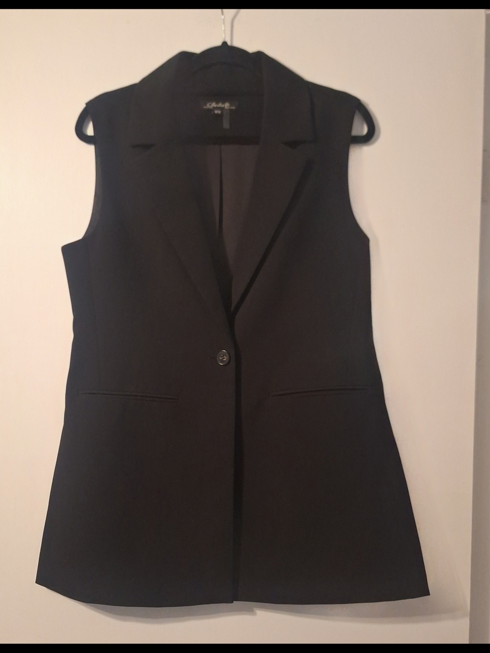 Charlie B. Sleeveless Black Blazer Vest